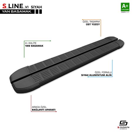 S-Dizayn Chery Tiggo8 Pro S-Line Siyah Yan Basamak 183 Cm 2022 Üzeri