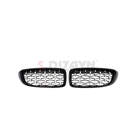 S-Dizayn Bmw 4 Serisi F32/F33/F36 Ön Panjur Böbrek Parlak Siyah Çerçeveli Krom Diamond Model 2012-2017