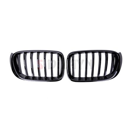 S-Dizayn Bmw X3 F25 Ön Panjur Böbrek Parlak Siyah Piano Black Düz Model 2011-2013