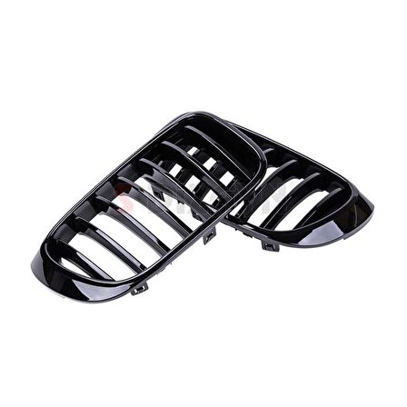 S-Dizayn Bmw X3 F25 Ön Panjur Böbrek Parlak Siyah Piano Black Düz Model 2011-2013
