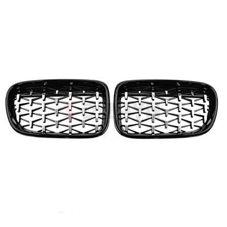 S-Dizayn Bmw X3 F25 Ön Panjur Böbrek Parlak Siyah Çerçeveli Krom Diamond Model 2011-2013