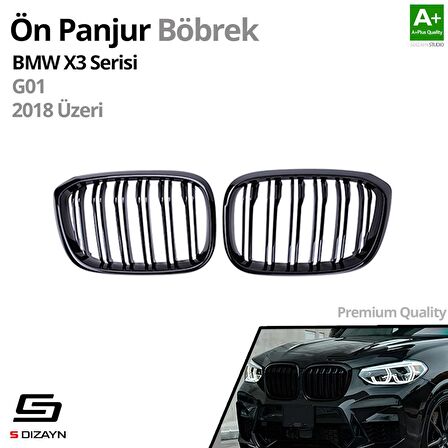 S-Dizayn Bmw X3 G01 Ön Panjur Böbrek Parlak Siyah Piano Black M X3 Model 2018 Üzeri