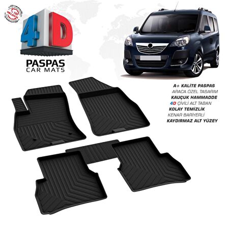 Opel Combo D 4D Araca Özel Havuzlu Kauçuk Paspas 2012-2018