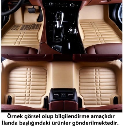 Toyota Uyumlu Corolla E210 2024 Sonrası 5D Havuzlu Bej Karbon Dizayn Paspas Seti