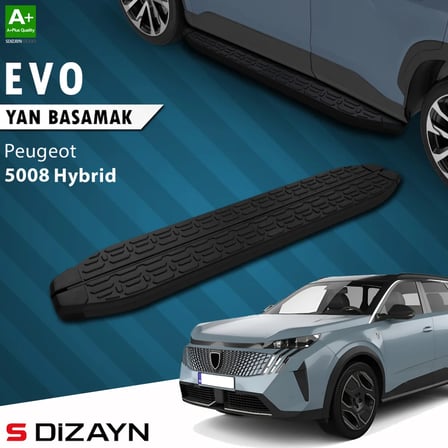 S-Dizayn Peugeot 5008 3 Hybrid Evo Siyah Yan Basamak 203 Cm 2024 Üzeri A+ Kalite