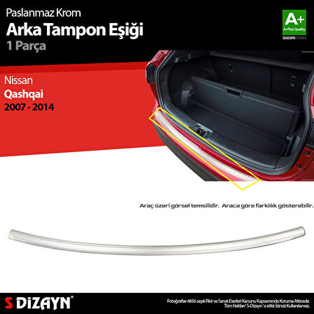 S-Dizayn Nissan Qashqai Krom Arka Tampon Eşiği 2007-2014