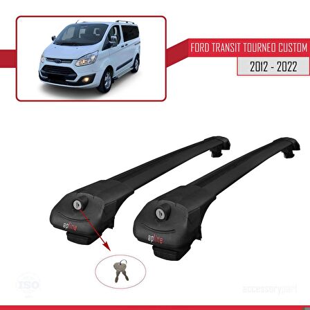 Ford Transit Tourneo - Custom 2012-2023 Arası ile uyumlu ACE-1 Ara Atkı Tavan Barı SİYAH