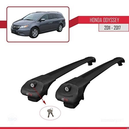 Honda Odyssey 2011-2017 Arası ile uyumlu ACE-1 Ara Atkı Tavan Barı SİYAH