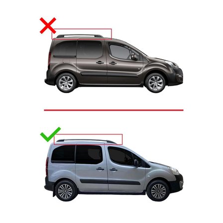 Peugeot Partner Tepee 2008-2018 Arası ile uyumlu FLY Model Ara Atkı Tavan Barı SİYAH 4 ADET BAR