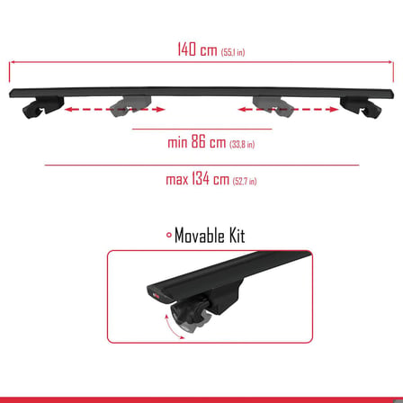 Volkswagen Amarok 2010-2020 Arası ile uyumlu HOOK Model Anahtar Kilitli Ara Atkı Tavan Barı SİYAH