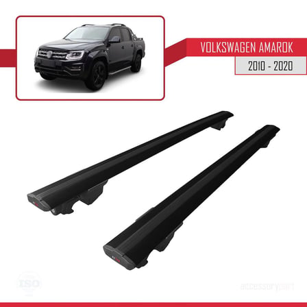 Volkswagen Amarok 2010-2020 Arası ile uyumlu HOOK Model Anahtar Kilitli Ara Atkı Tavan Barı SİYAH