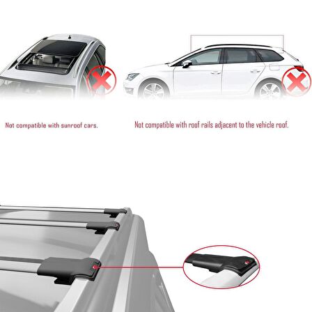 Peugeot Partner 2003-2008 Arası ile uyumlu FLY Model Ara Atkı Tavan Barı GRİ 3 ADET BAR