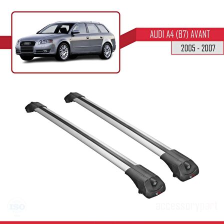 Audi A4 (B7) Avant 2005-2007 Arası ile uyumlu ACE-1 Ara Atkı Tavan Barı GRİ