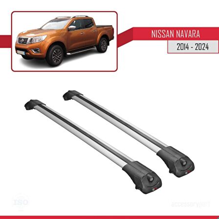 Nissan Navara 2014 ve Sonrası ile uyumlu ACE-1 Ara Atkı Tavan Barı GRİ
