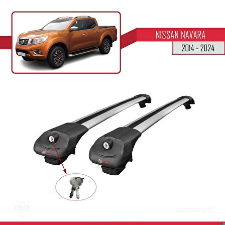 Nissan Navara 2014 ve Sonrası ile uyumlu ACE-1 Ara Atkı Tavan Barı GRİ