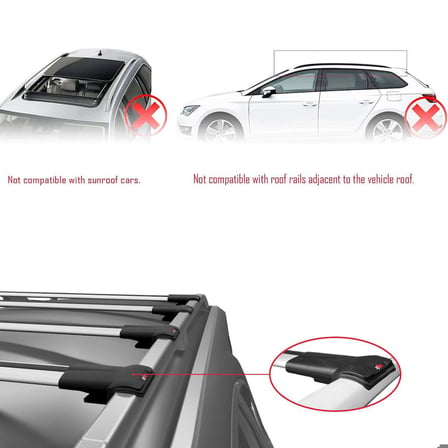 Volkswagen Transporter (T6) 2015 ve Sonrası ile uyumlu FLY Model Ara Atkı Tavan Barı GRİ 4 ADET BAR
