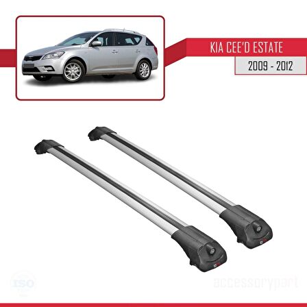 Kia Ceed Estate - SW 2009-2012 Arası ile uyumlu ACE-1 Ara Atkı Tavan Barı GRİ