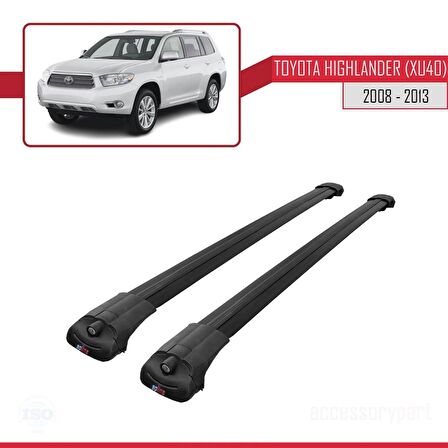 Toyota Highlander (XU40) 2008-2013 Arası ile uyumlu ACE-1 Ara Atkı Tavan Barı SİYAH