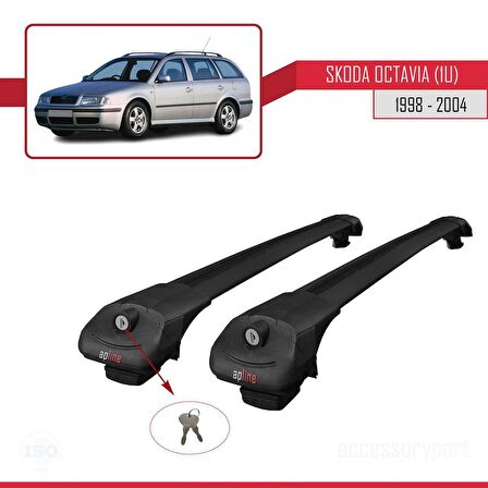 Skoda Octavia (1U) 1998-2004 Arası ile uyumlu ACE-1 Ara Atkı Tavan Barı SİYAH