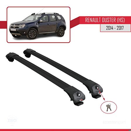 Renault Duster (HS) 2014-2017 Arası ile uyumlu ACE-1 Ara Atkı Tavan Barı SİYAH