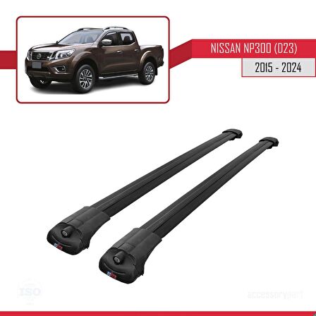 Nissan NP300 (D23) 2015 ve Sonrası ile uyumlu ACE-1 Ara Atkı Tavan Barı SİYAH
