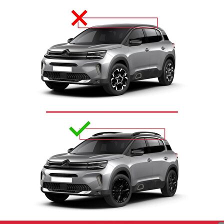 Citroen C5 Aircross 2018 ve Sonrası ile uyumlu ACE-1 Ara Atkı Tavan Barı GRİ