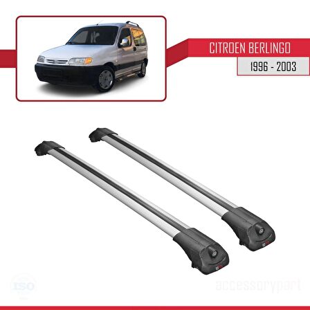 Citroen Berlingo 1996-2003 Arası ile uyumlu ACE-1 Ara Atkı Tavan Barı GRİ