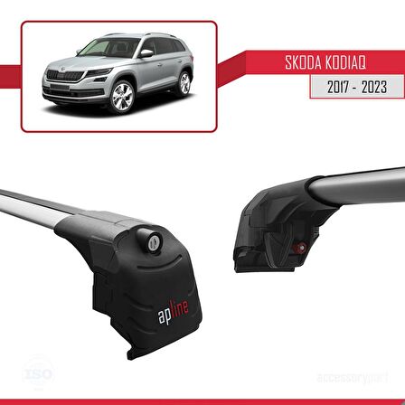 Skoda Kodiaq 2017-2023 Arası ile uyumlu ACE-2 Ara Atkı Tavan Barı GRİ