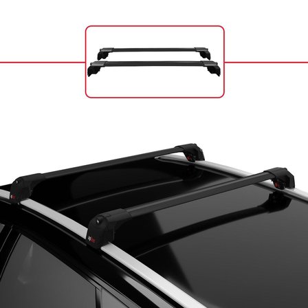 Mitsubishi OUTLANDER SPORT (Mk3) 2010-2022 Arası ile uyumlu ACE-2 Ara Atkı Tavan Barı SİYAH