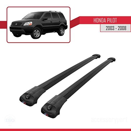 Honda Pilot 2003-2008 Arası ile uyumlu ACE-1 Ara Atkı Tavan Barı SİYAH