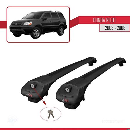 Honda Pilot 2003-2008 Arası ile uyumlu ACE-1 Ara Atkı Tavan Barı SİYAH
