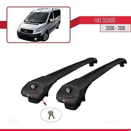 Fiat Scudo 2006-2016 Arası ile uyumlu ACE-1 Ara Atkı Tavan Barı SİYAH