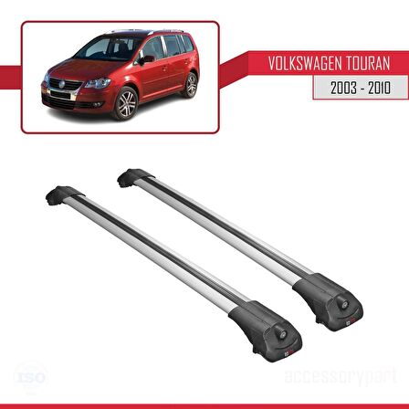 Volkswagen Touran 2003-2010 Arası ile uyumlu ACE-1 Ara Atkı Tavan Barı GRİ