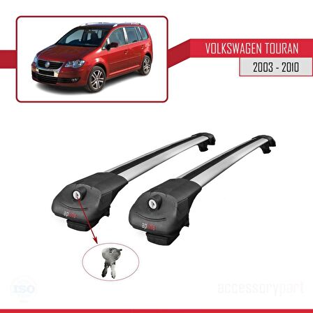 Volkswagen Touran 2003-2010 Arası ile uyumlu ACE-1 Ara Atkı Tavan Barı GRİ