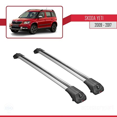 Skoda Yeti 2009-2017 Arası ile uyumlu ACE-1 Ara Atkı Tavan Barı GRİ