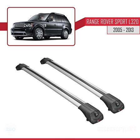 Range Rover Sport (L320) 2005-2013 Arası ile uyumlu ACE-1 Ara Atkı Tavan Barı GRİ