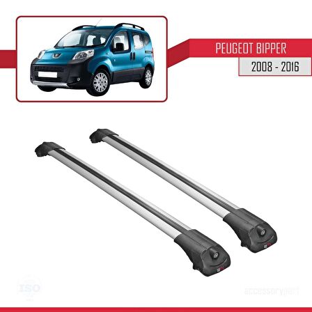 Peugeot Bipper 2008-2016 Arası ile uyumlu ACE-1 Ara Atkı Tavan Barı GRİ