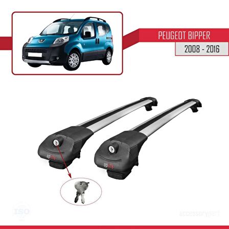 Peugeot Bipper 2008-2016 Arası ile uyumlu ACE-1 Ara Atkı Tavan Barı GRİ