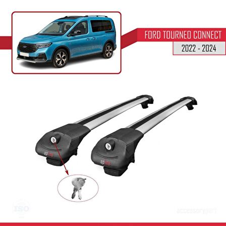 Ford Turneo Connect 2022 ve Sonrası ile uyumlu ACE-1 Ara Atkı Tavan Barı GRİ