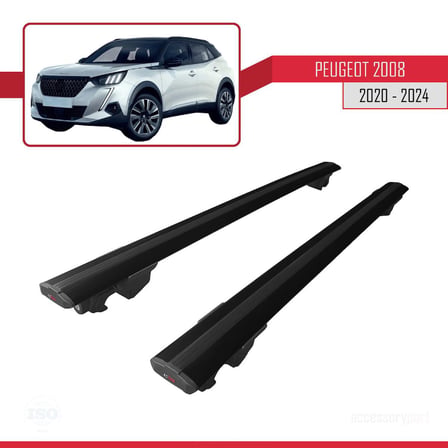 Peugeot 2008 2020 ve Sonrası ile uyumlu HOOK Model Anahtar Kilitli Ara Atkı Tavan Barı SİYAH