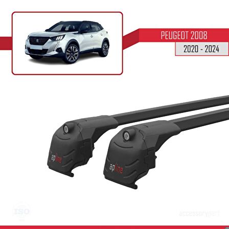 Peugeot 2008 2020 ve Sonrası ile uyumlu ACE-2 Ara Atkı Tavan Barı SİYAH