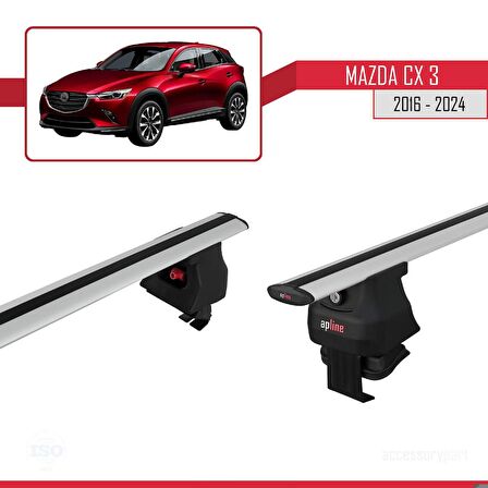 Mazda Cx-3 2016 ve Sonrası ile uyumlu ACE-4 Ara Atkı Tavan Barı GRİ