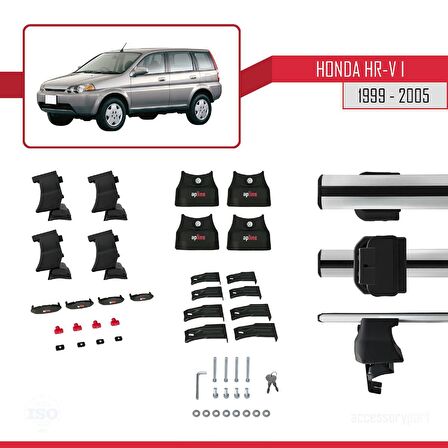 Honda HR-V I 1999-2005 Arası ile uyumlu ACE-4 Ara Atkı Tavan Barı GRİ