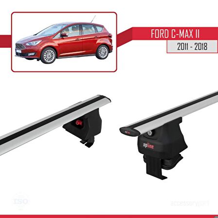 Ford C-Max II 2011-2018 Arası ile uyumlu ACE-4 Ara Atkı Tavan Barı GRİ
