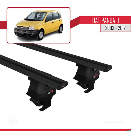 Fiat Panda II (169) 2003-2012 Arası ile uyumlu ACE-4 Ara Atkı Tavan Barı SİYAH