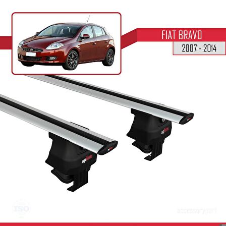 Fiat Bravo 2007-2014 Arası ile uyumlu ACE-4 Ara Atkı Tavan Barı GRİ