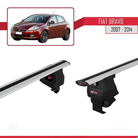 Fiat Bravo 2007-2014 Arası ile uyumlu ACE-4 Ara Atkı Tavan Barı GRİ