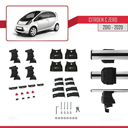 Citroen C-Zero 2010-2020 Arası ile uyumlu ACE-4 Ara Atkı Tavan Barı GRİ