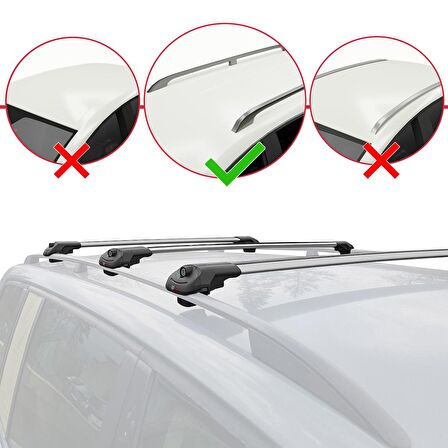 Toyota Highlander (XU40) 2008-2013 Arası ile uyumlu ACE-1 Ara Atkı Tavan Barı GRİ 3 ADET BAR