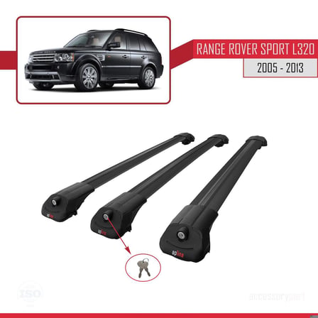 Land Rover Range Rover Sport (L320) 2005-2013 Arası ile uyumlu ACE-1 Ara Atkı Tavan Barı SİYAH 3 ADET BAR
